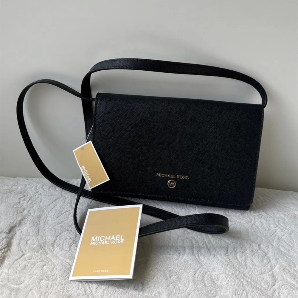 Micheal Kors Lg Mf Xbody Clutch Black